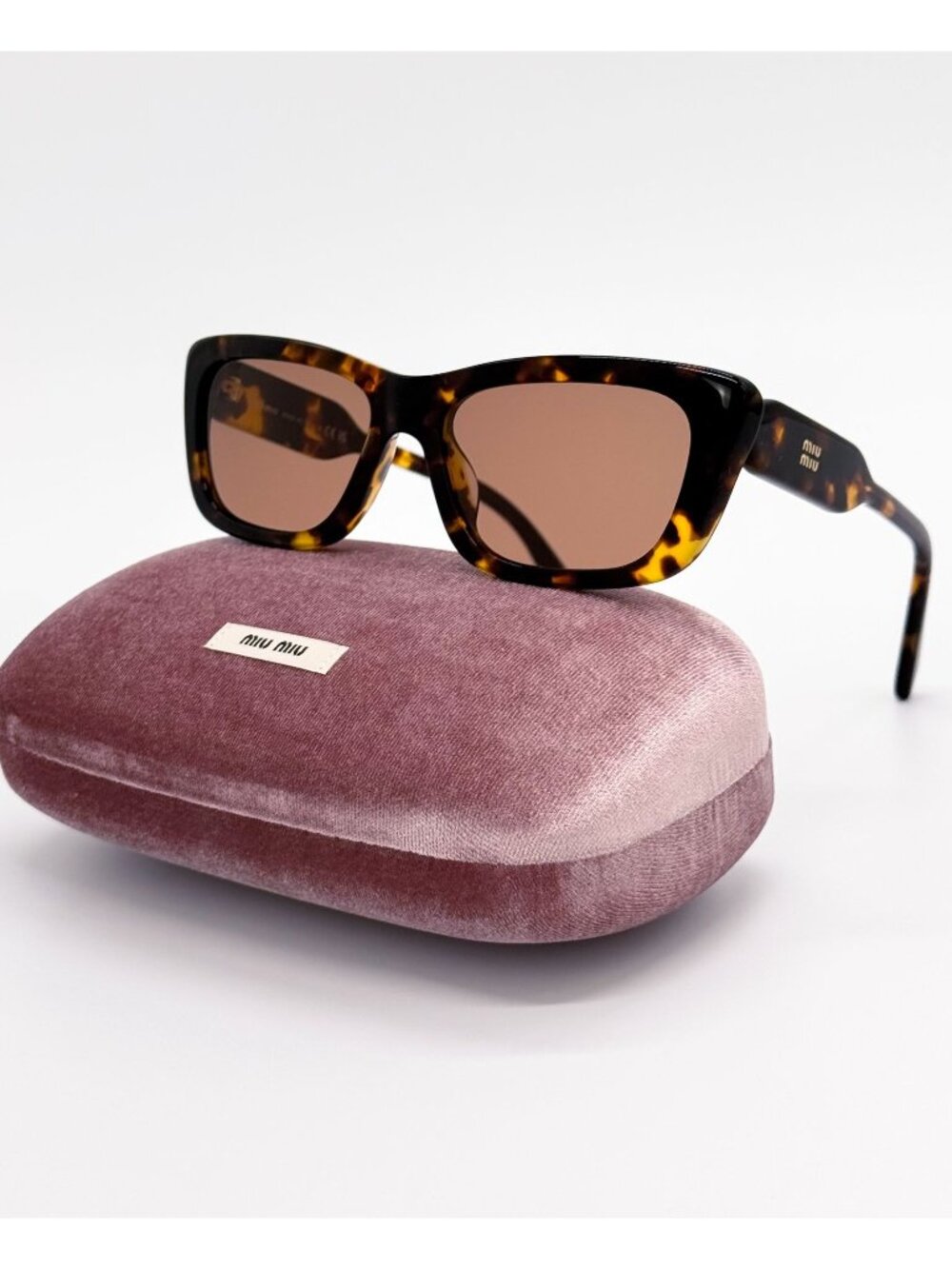 New Miu Miu MUB12S 14L20D Havana Cat Eye Sunglasses SMU B12